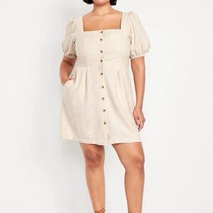 Elegant Cream Button-Down Dress | Size 4X